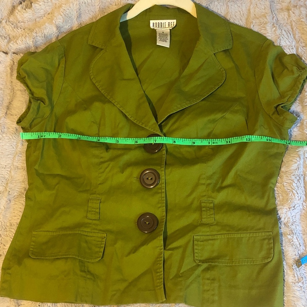 Robbie Bee Olive Green Short Sleeve Blazer - Picture 8 of 8